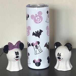 Vaso de Mickey Mouse para Halloween/Vaso Disneyworld/Vaso de 20 oz/Fantasma de Mickey/Con tapa y pajita/Vaso familiar Disney/Café helado de Mickey/No da tanto miedo