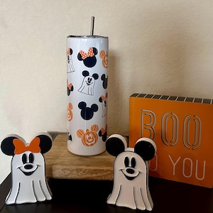 Vaso de Mickey Mouse para Halloween/Vaso de Disneyland/Vaso de 20 oz/Fantasma de Mickey/Con tapa y pajita/Vaso familiar de Disney/Café helado de Mickey/No da tanto miedo