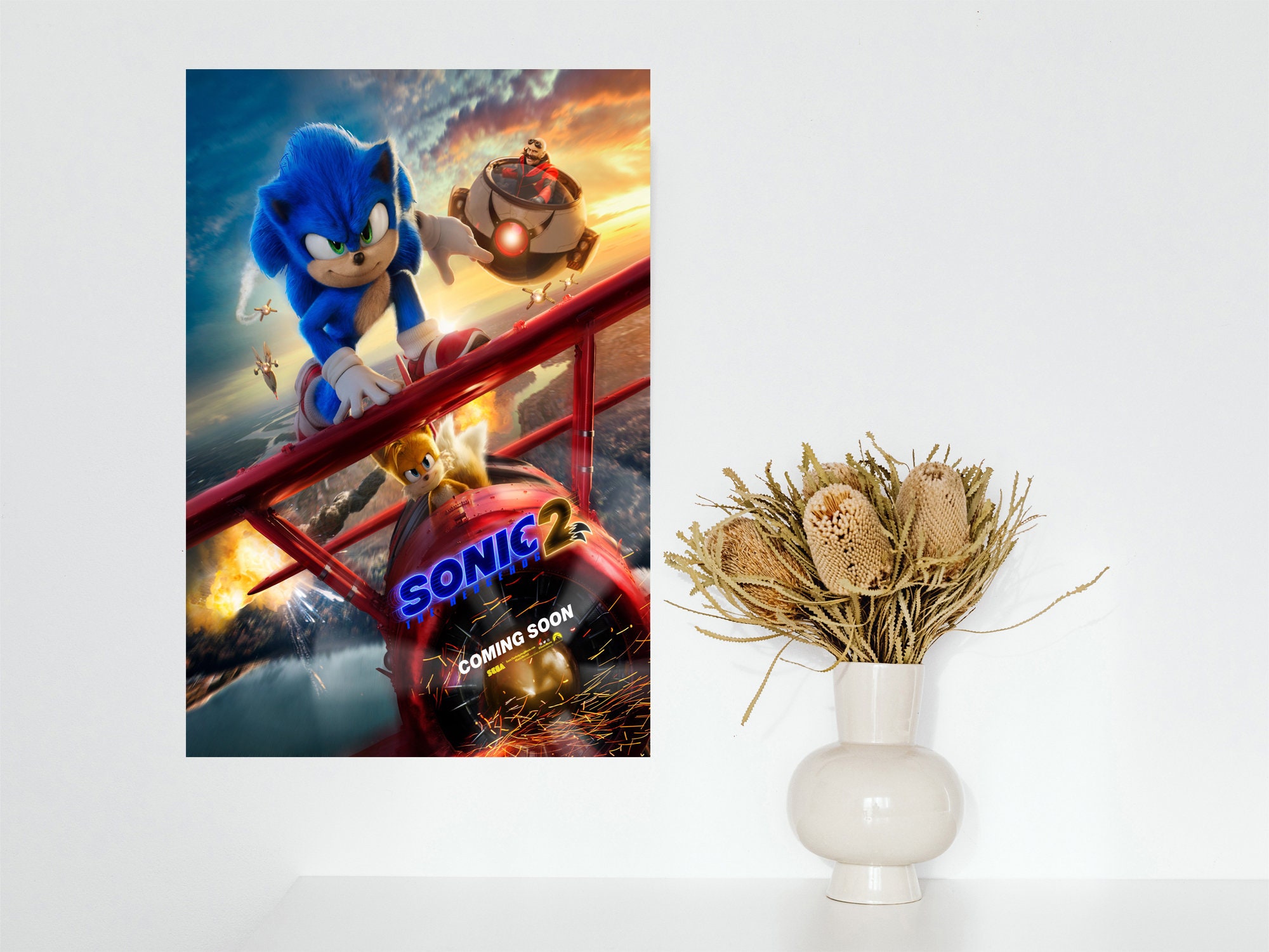 Pôster de Sonic 2: O Filme reúne Tails, Knuckles e Robotnik; veja