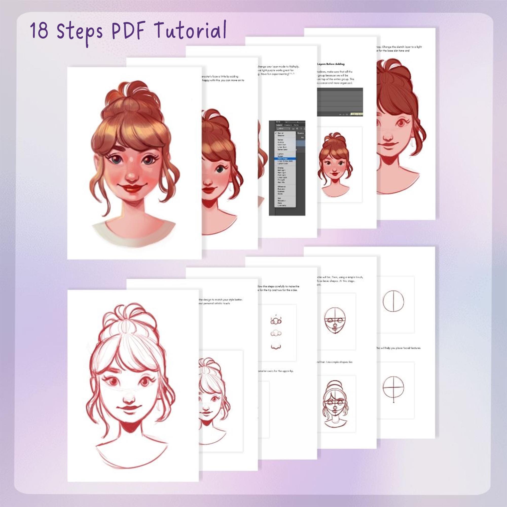 How to Draw A Girl Character | Digital Step-by-step Drawing Guide PDF ...