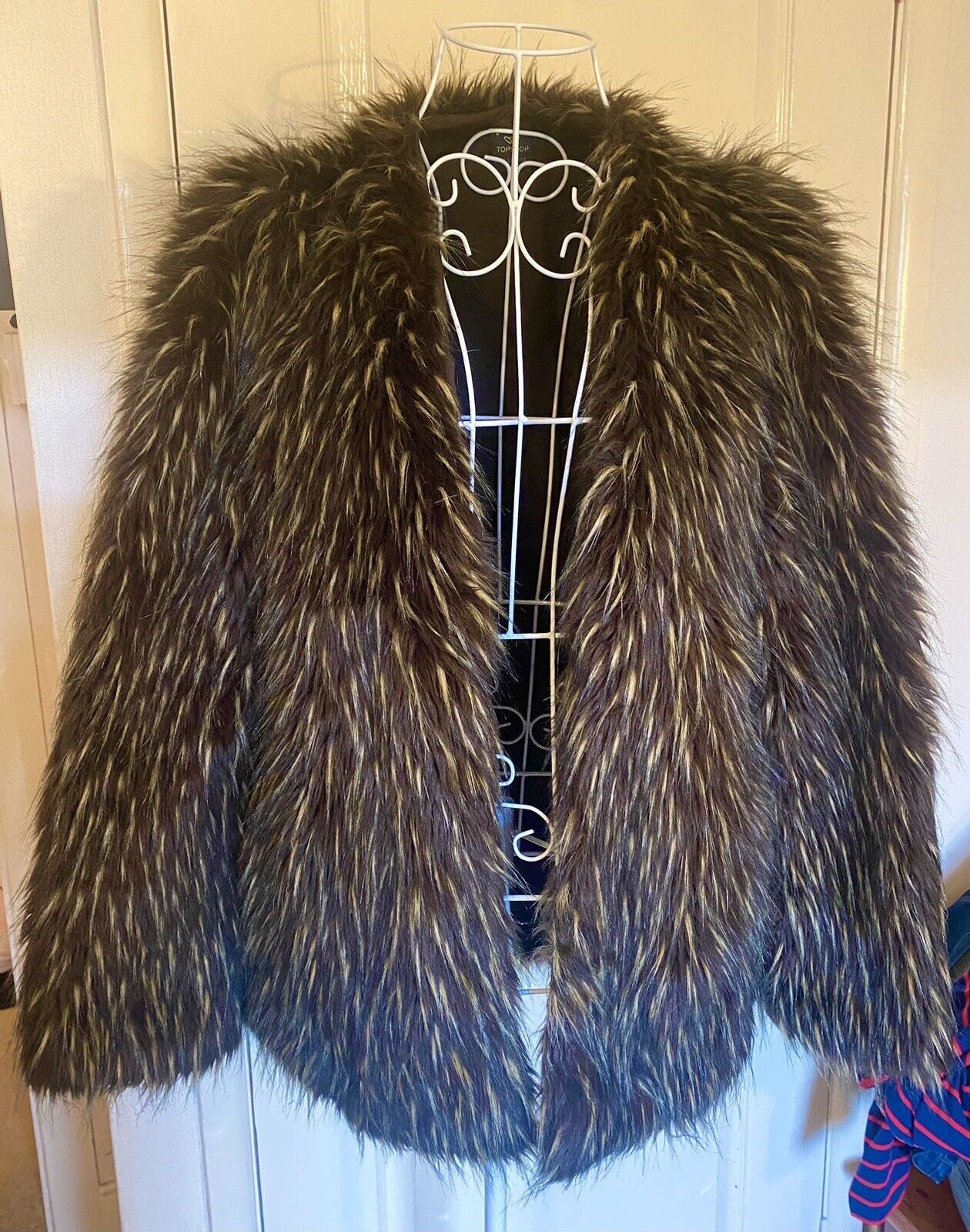 Vintage Y2K Kate Moss Faux Fur Coat / Jacket topshop 