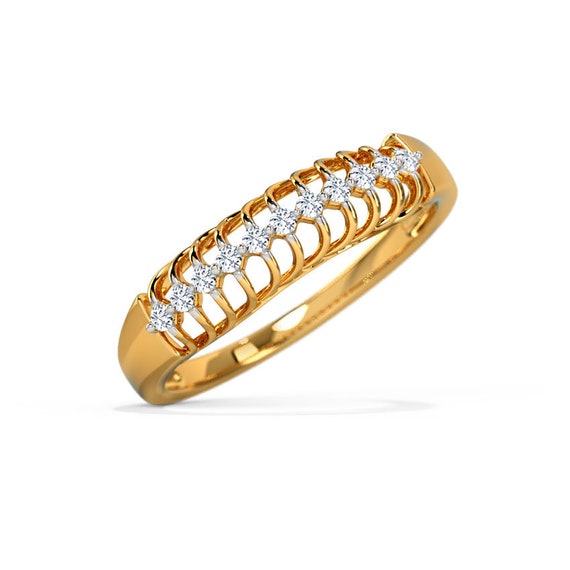 Size - 9 - 14k Yellow Gold Fancy Fashion Curved Band Ring : Everything Else  - Amazon.com