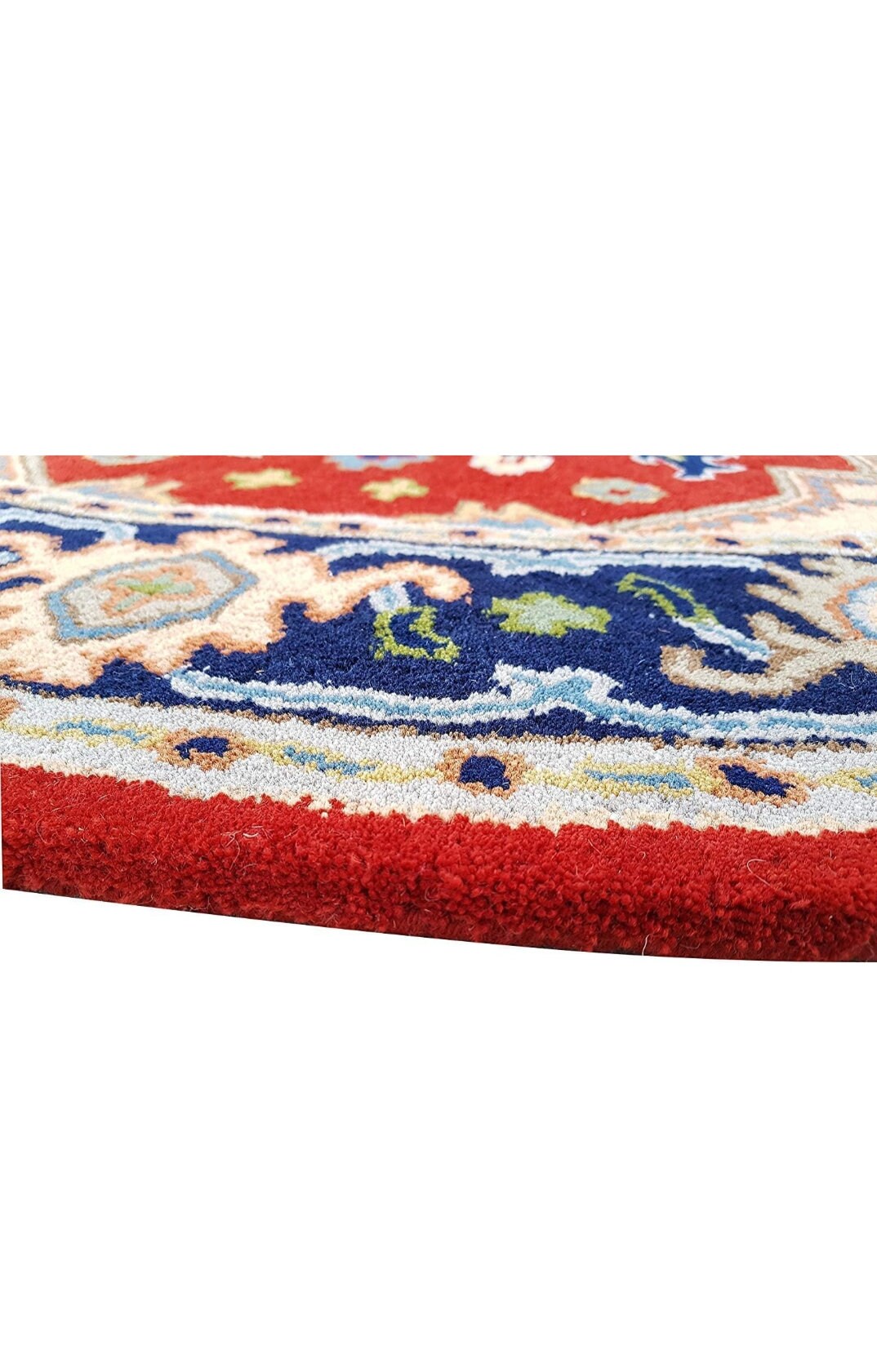 Antique Round Rugs Persian Handtufted 100 Wool Handmade Red,blue Rug Use for Kids,bedroom