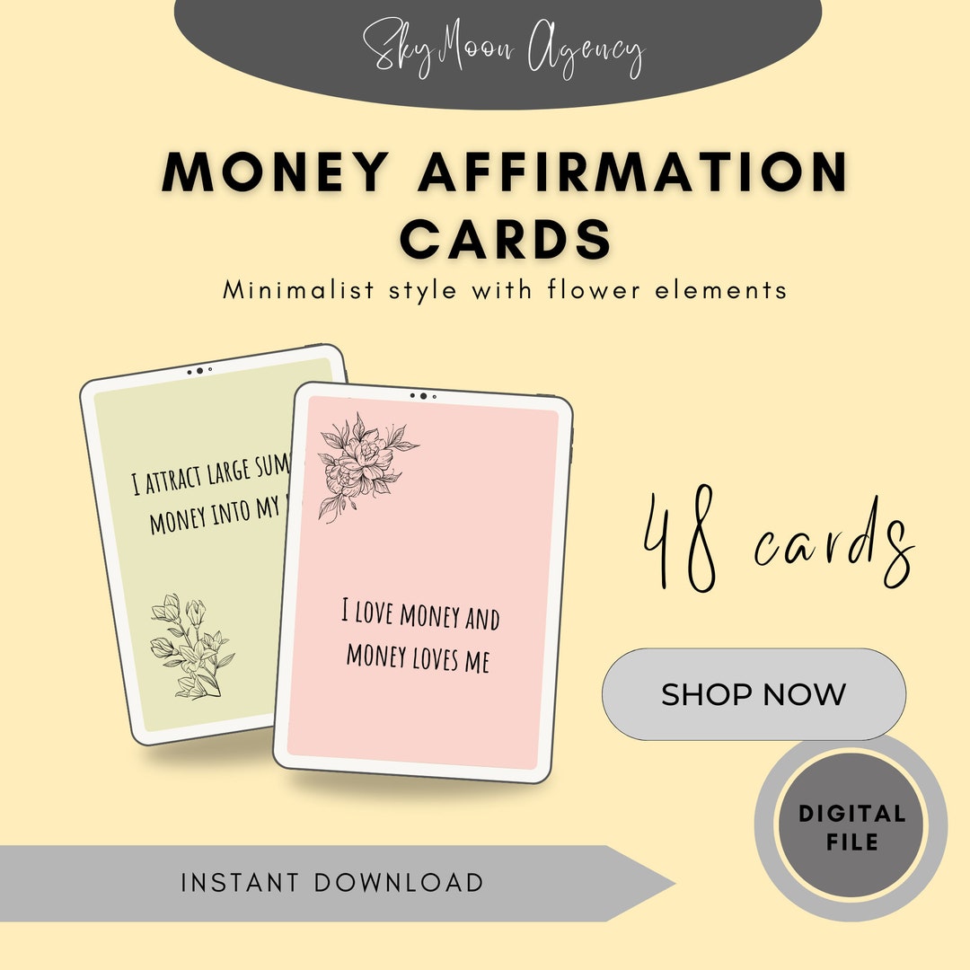 Money Affirmation Cards Etsy
