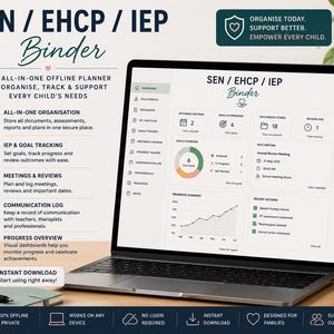 SEN EHCP & IEP Binder, offline planner tool, Uk tracker, support logs