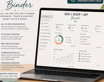 SEN EHCP & IEP Binder, offline planner tool, Uk tracker, support logs