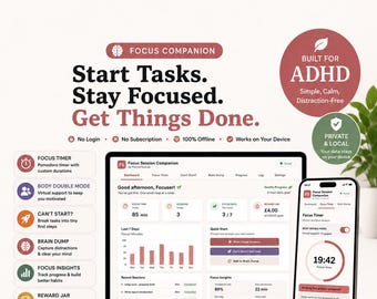 ADHD Focus Timer & Body Doubling App | Pomodoro Productivity Tool