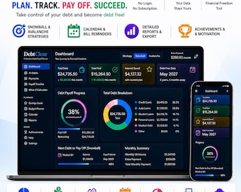 Debt Payoff Planner App, Snowball & Avalanche Tracker, Budget Planner, Savings Goals, Offline No Subscription