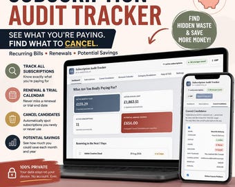 Subscription Tracker App | Recurring Bill & Renewal Tracker | Cancel Subscriptions | Offline Budget Dashboard