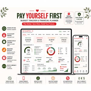 Personal Finance Dashboard | Budget Planner App | Savings Tracker | Bill Manager | Expense Tracker | Offline HTML Budget App