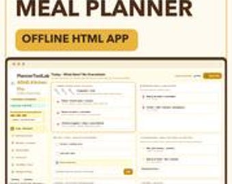ADHS-Essensplanungs-App | Küchenhelfer für energiesparende Ernährung, Vorratsverwaltung, Konzentrationstimer (Offline-HTML)