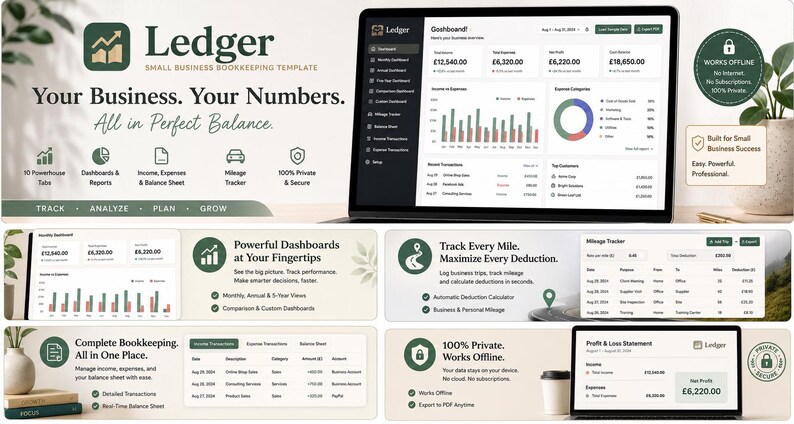 Freelancer Finance Bundle | Bookkeeping, Invoicing & Investment Tracker Templates | Self Employed Spreadsheet Toolkit, Digital Download image 3