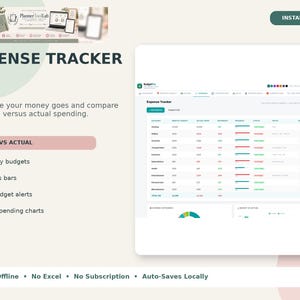 Personal Finance Dashboard, Budget Planner App, Offline HTML Tracker image 6