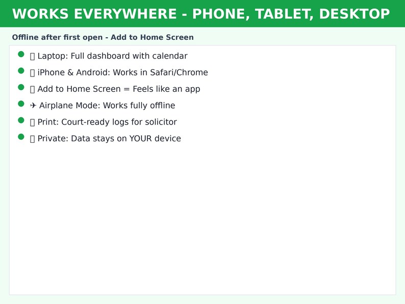 Co-Parenting Planner | Custody Calendar, Handoff Log, Expense Tracker (Offline HTML) image 13