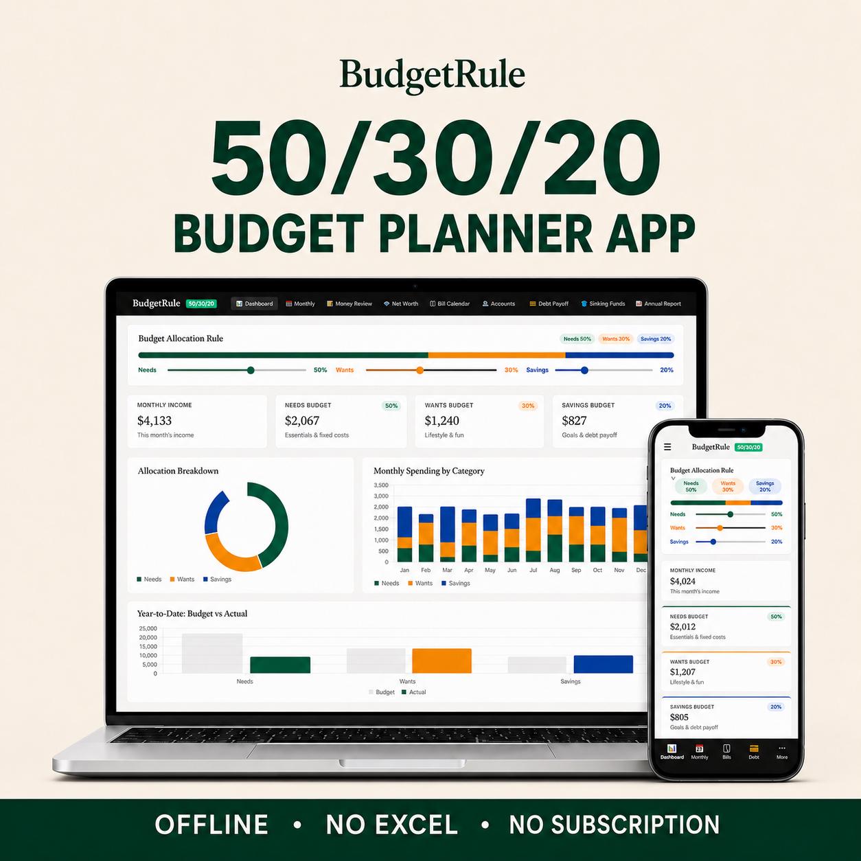 50/30/20 Budget Planner Pro — screenshot preview