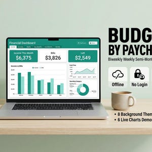 Bi-Weekly Paycheck Budget Planner | Zero Based Bill Tracker (Offline HTML App) image 2