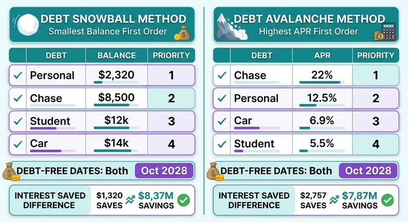 Debt Payoff Planner | Snowball vs Avalanche Calculator (Offline HTML App) image 9