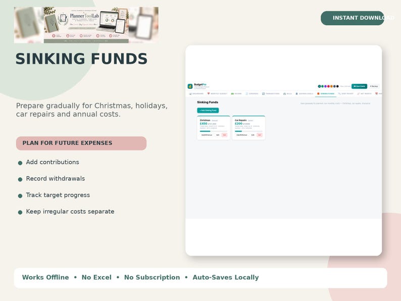 Personal Finance Dashboard, Budget Planner App, Offline HTML Tracker image 10
