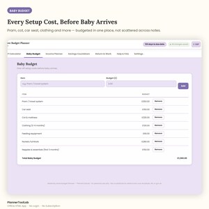 Maternity Leave Budget Planner | UK SMP Calculator, Baby Budget (HTML App) image 5