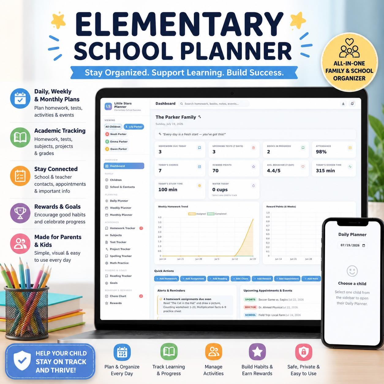 Kids School Planner — screenshot preview