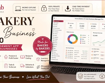 Home Bakery Business Manager, Cake Order Tracker, Recipe Costing Calculator, Customer CRM, Inventory & Expense Planner, HTML App
