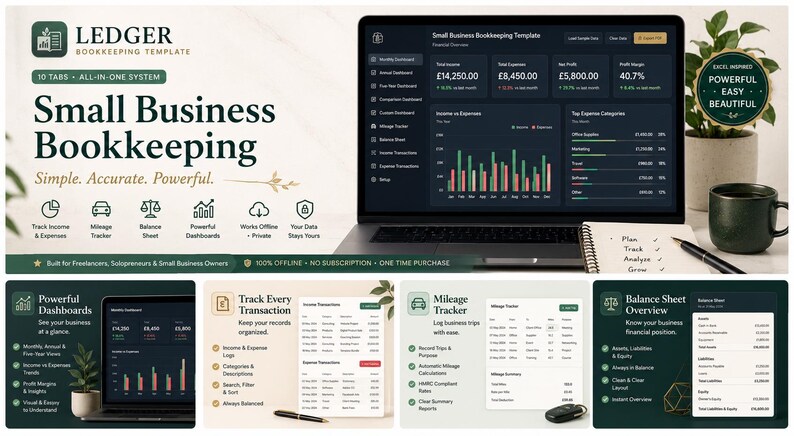 Freelancer Finance Bundle | Bookkeeping, Invoicing & Investment Tracker Templates | Self Employed Spreadsheet Toolkit, Digital Download image 2