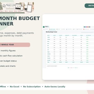 Personal Finance Dashboard, Budget Planner App, Offline HTML Tracker image 4
