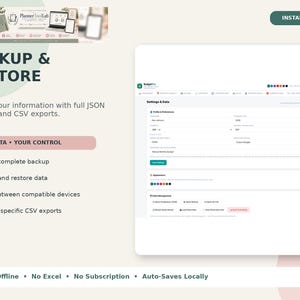 Personal Finance Dashboard, Budget Planner App, Offline HTML Tracker image 16