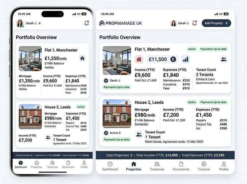 UK Landlord Rental Tracker | Property Income Expense Dashboard | Tenant & Maintenance Manager | HMRC MTD Ready image 3
