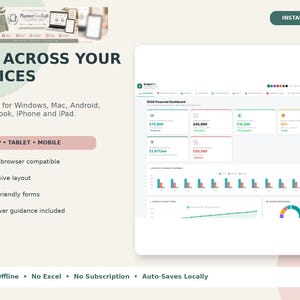 Personal Finance Dashboard, Budget Planner App, Offline HTML Tracker image 19