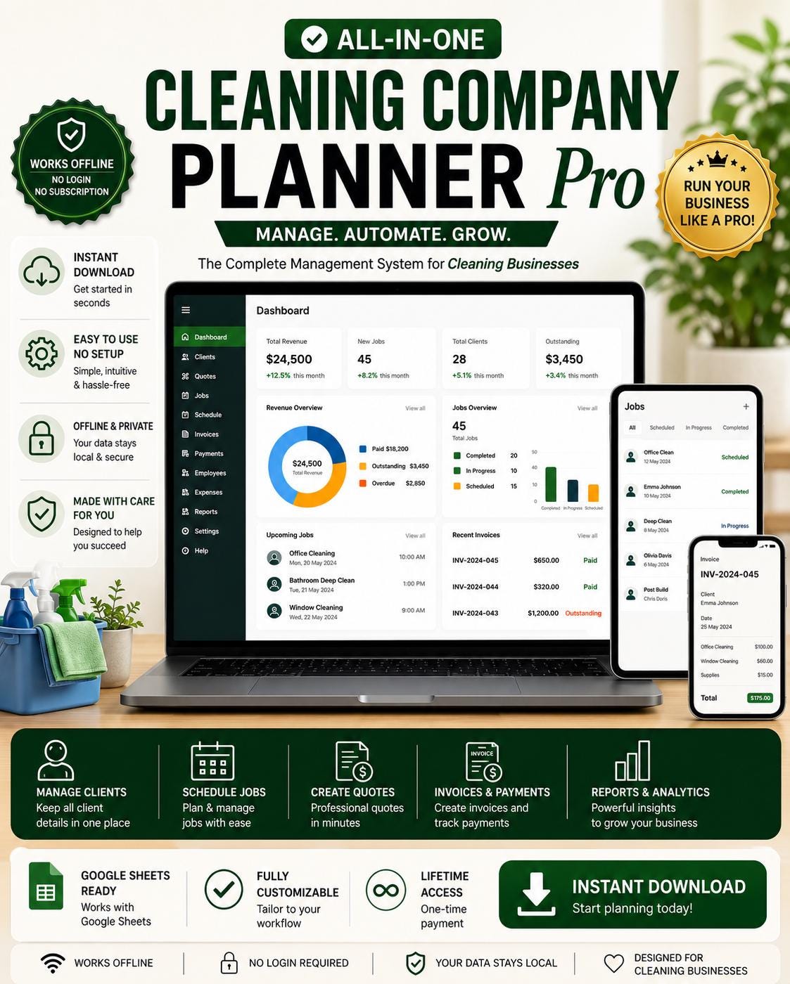 Cleaning Business Planner — screenshot preview