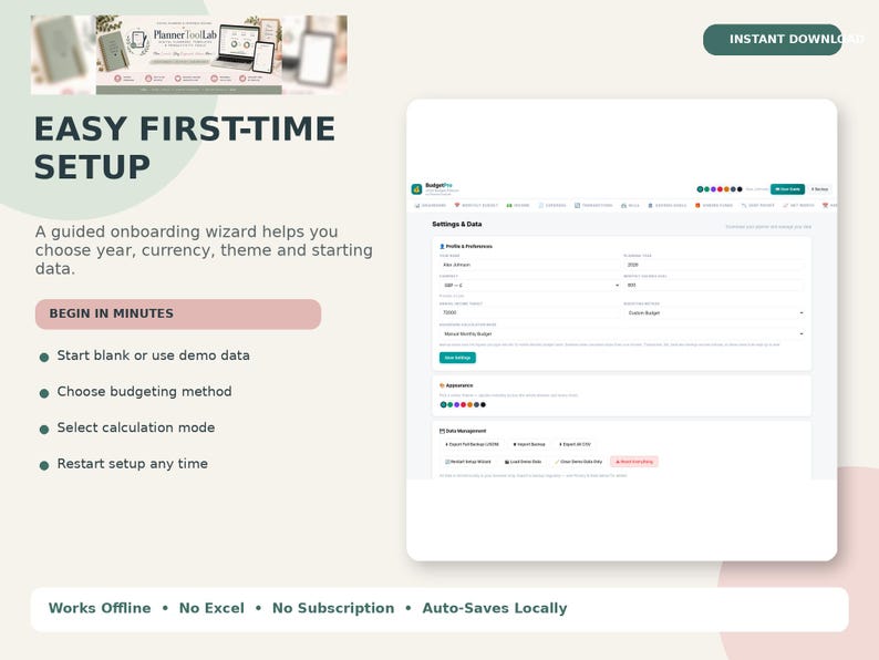 Personal Finance Dashboard, Budget Planner App, Offline HTML Tracker image 18