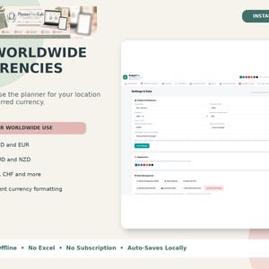 Personal Finance Dashboard, Budget Planner App, Offline HTML Tracker image 15