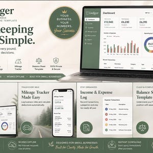 Freelancer Finance Bundle | Bookkeeping, Invoicing & Investment Tracker Templates | Self Employed Spreadsheet Toolkit, Digital Download image 5