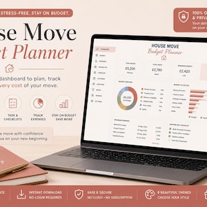 House Move Budget Planner | Moving Checklist, Cost Tracker (Offline HTML App) image 1