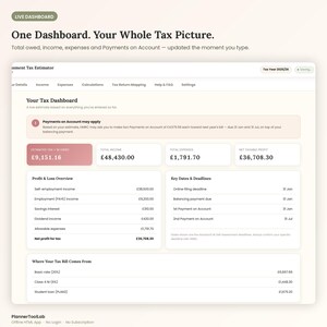 UK Self Assessment Tax Calculator | Sole Trader, Freelancer HMRC Estimator (Offline HTML App) image 4