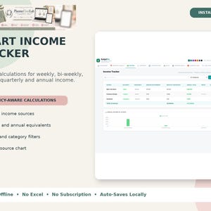 Personal Finance Dashboard, Budget Planner App, Offline HTML Tracker image 5