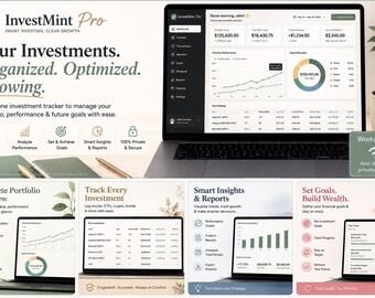 Freelancer Finance Bundle | Bookkeeping, Invoicing & Investment Tracker Templates | Self Employed Spreadsheet Toolkit, Digital Download