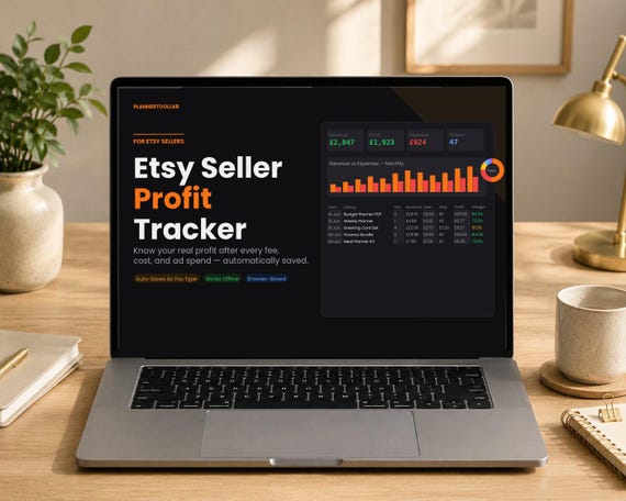 Etsy Seller Profit Tracker | Etsy Fee Calculator | Shop Profit Dashboard | Etsy Bookkeeping Tool | HTML Digital Download | Etsy Business