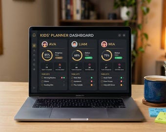 MomLife Kids Planner Pro | All-in-One Kids Routine Chore Homework Sleep Tracker | Printable Reward Chart Dashboard | Digital Download