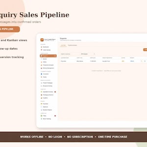 May include: A digital interface for an Enquiry Sales Pipeline featuring a sidebar with navigation icons and labels like Dashboard, Enquiries, Quotes, and Orders. The main area displays a table with columns for customer name, event type, date, and status.