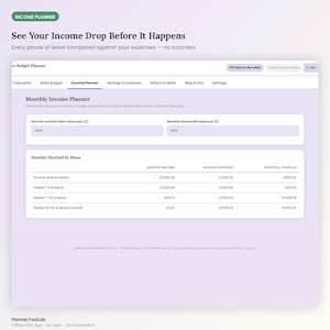 Maternity Leave Budget Planner | UK SMP Calculator, Baby Budget (HTML App) image 6