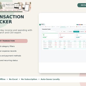 Personal Finance Dashboard, Budget Planner App, Offline HTML Tracker image 7