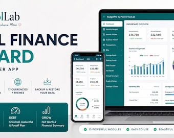 Personal Finance Dashboard, Budget Planner App, Offline HTML Tracker