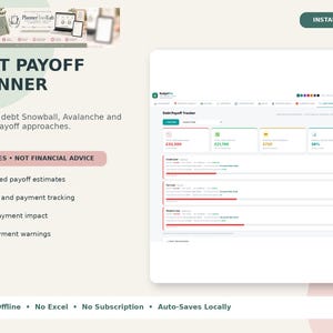 Personal Finance Dashboard, Budget Planner App, Offline HTML Tracker image 11