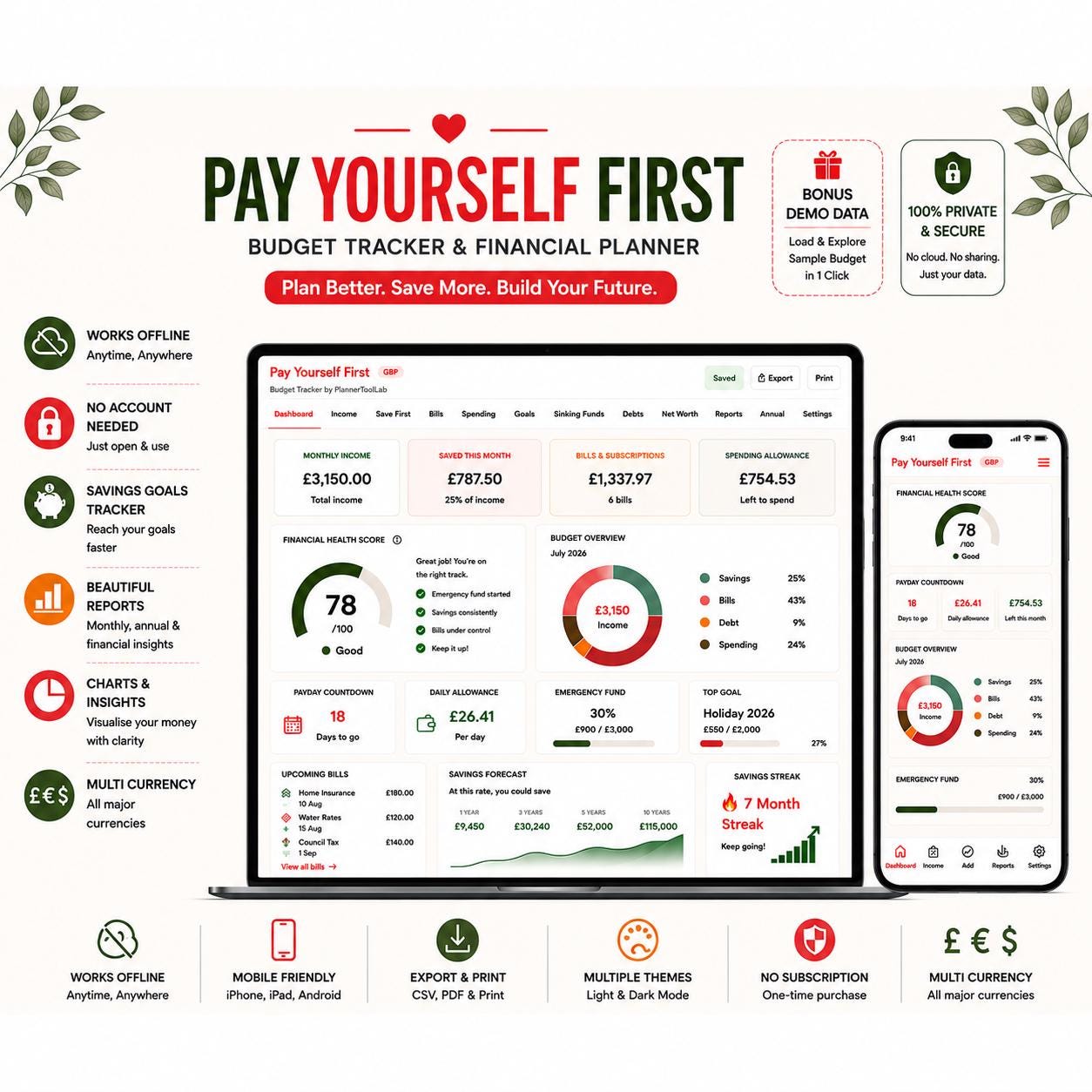 Personal Finance Dashboard — screenshot preview