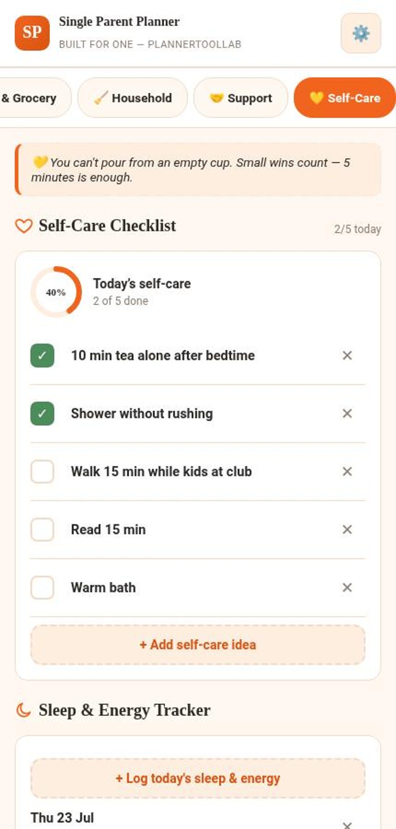 Single Parent Planner | Bill Organizer, Meal & Chore Manager (Offline HTML Tool) image 15