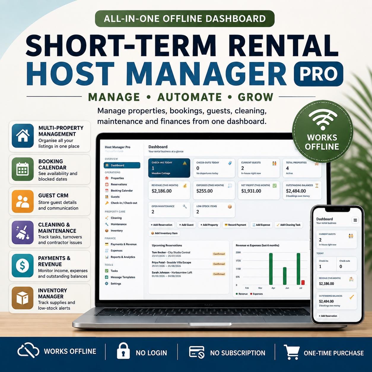 Short-Term Rental Host Manager — screenshot preview