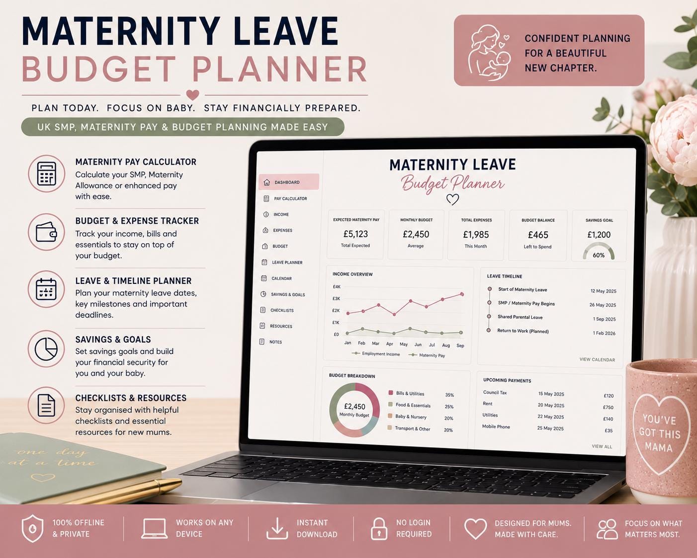 Maternity Leave Budget Planner — screenshot preview