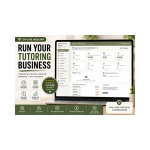 Freelance Teacher Planner App | Tutor Lesson, Student, Attendance and Payment Tracker | Offline HTML Digital Download
